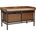 Sutton Antique Pewter/ Light Ash Storage Bench