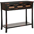 Corby Distressed 3-Drawer Black Console Table