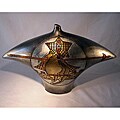 Handcrafted Metallic Silver Ceramic Butterfly Vase