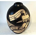 Handcrafted Butterfly, Flower and Lady Ceramic Vase