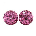 Sterling Silver Pink Crystal-studded 6-mm Ball Earrings