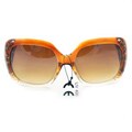 Women's P10048 Brown/Clear Oversized Sunglasses