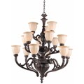 Sultan 15-light Bronze Oro Chandelier