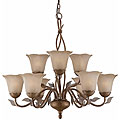 Petal 9-light Burnished Gold Chandelier