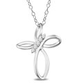Sterling SilverDiamond Accent Cross Necklace