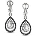 14k Gold Topaz 1ct TDW Black and White Diamond Earrings (G-H, SI1-SI2)