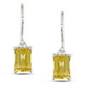 Sterling Silver Citrine and Diamond Earrings 