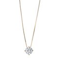 14k Yellow Gold Round-cut Moissanite 5-mm Solitaire Necklace