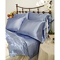 Charmeuse French Blue Satin 4-piece California King-size Comforter Set