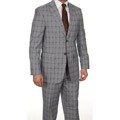 Ferrecci Men's Slim Fit Grey Plaid Two-button Suit