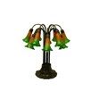 Indoor 12-light Lily Amber/ Green Table Lamp