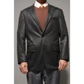 Mantoni Men's Black Faux Leather Single-breasted Jacket