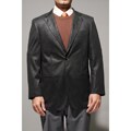 Mantoni Men's Black Faux Leather Sportcoat