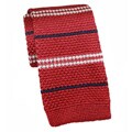 H. Luzzario & Co Men's Silk Red Striped Knit Tie