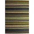 Hand-woven Mohawk Blue/ Green Stripe Jute Rug (6' x 9')