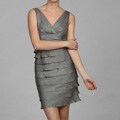 London Times Women's Platinum Shimmer Dress