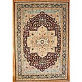 Afghan Hand-knotted Serapi Burgundy Wool Rug (12' x 18')