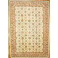 Afghan Hand-knotted Oushak Ivory/ Brown Wool Rug (12'1 x 17'8)