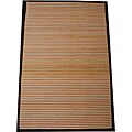 Asian Hand-woven Orange Striped Bamboo Rug (2' x 3')