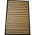 Asian Hand-woven Natural Striped Bamboo Rug (2' x 3')