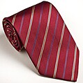 Platinum Ties Men's Striped Red 'Havard Finance' Tie
