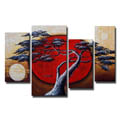 Beneficial guide on Painted Broe and Wrought Iron 'Tree and Sun' 4-piece Hand-painted Canvas Art Set