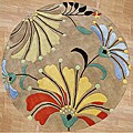 Hand-tufted Metro Flower Beige Wool Rug (8' Round)