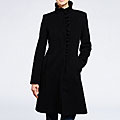 DKNY Women's Ruffle Front Wool-blend Coat