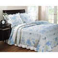 Coral Blue Twin-size Quilt Set