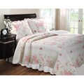 Coral Red Full/ Queen-size Quilt Set