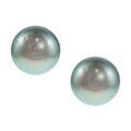 Sterling Silver Tahitian Pearl Stud Earrings (9-10 mm)