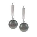 Sterling Silver Tahitian Pearl Earrings (10-11 mm)