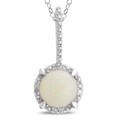 Sterling Silver Opal and Diamond Accent Necklace