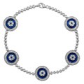 14k White Gold 1 1/4ct TDW Diamond and Sapphire Evil Eye Bracelet (J, I2)