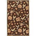 Hand-hooked Bliss Brown/ Green Floral Rug (2' x 3')