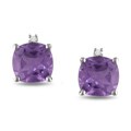 Sterling Silver Amethyst and Diamond Accent Earrings
