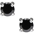 Sterling Silver Black Cubic Zirconia Stud Earrings