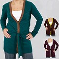 Pink Twill Women's Button-front Cardigan Sweater