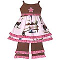 Ann Loren Girl's Cowgirl Dress and Pant Set