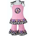 Ann Loren Girl's Peace Sign 2-piece Capri Set