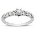 10k White Gold 1/6ct TDW Diamond and Pink Sapphire Ring (G-H, I2-I3)