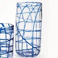 Abstract Blue Highball Glasses (Set of 4)