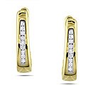 10k Yellow Gold 1/10ct TDW Diamond Hoop Earrings (G-H, I2-I3)