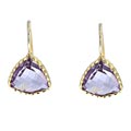 Zoe B Gold over Silver Amethyst Earrings