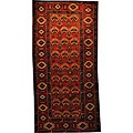 Persian Hand-knotted Balouchi Red/ Black Wool Rug (4'11 x 10')