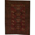 Persian Hand-knotted Balouchi Burgundy/ Orange Wool Rug (6'10 x 9'1)