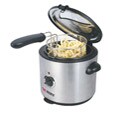 E-Ware EW-7K115 Stainless Steel 1.5-qt Deep Fryer with Detachable Oil Tank