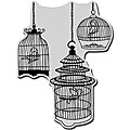 Stampendous 'Bird Cage Trio' Cling Rubber Stamp