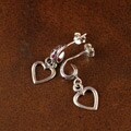 Sterling Silver Garnet Demi-hoop Earrings (Native American)