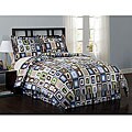Square Dot 8-piece Microfiber Bed in a Bag with Sheet Set